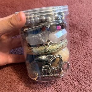 Jewlery and crystals mystery jar